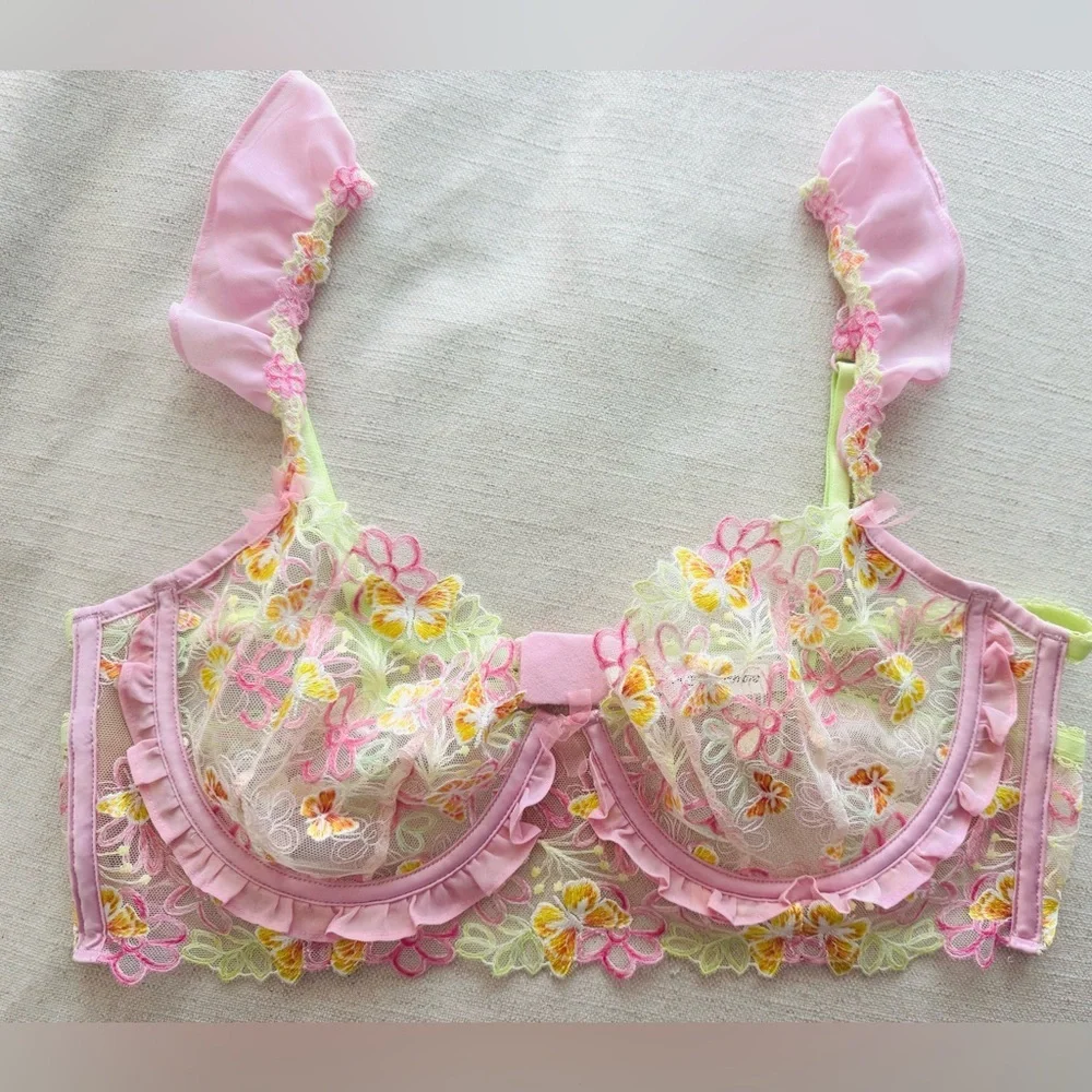 For Love And Lemons Sunset Butterfly Ruffle Bralette